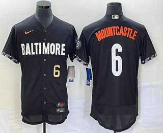 Men's Baltimore Orioles #6 Ryan Mountcastle Number Black 2023 City Connect Flex Base Stitched Jerseys